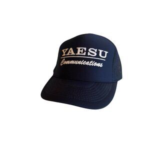 Yaesu Communications Royal Pacific Navy Blue Mesh Trucker Hat 57% Cotton 19% Pol